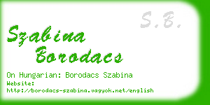 szabina borodacs business card